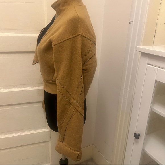 NEW ALO YOGA Cropped Wool Blend Strut Jacket Streetwear Athleisure Military Cosy - Picture 4 of 9